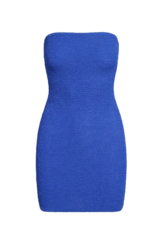 Bimini Dress - Cobalt Crinkle Trendy Bodycon Mini Dress