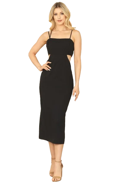 Black Spaghetti Strap Side Cut Out Detail Back Slit Solid Mini Dress - Pack of 6 Elegant Satin Lace Mini Dress Black Spaghetti Strap Side Cut Out Detail Back Slit Solid Mini Dress - Pack of 6 Elegant Satin Lace Mini Dress