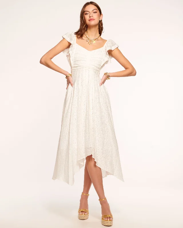 Bria Smocked Midi Dress Trendy Smocked Detail Midi Dress