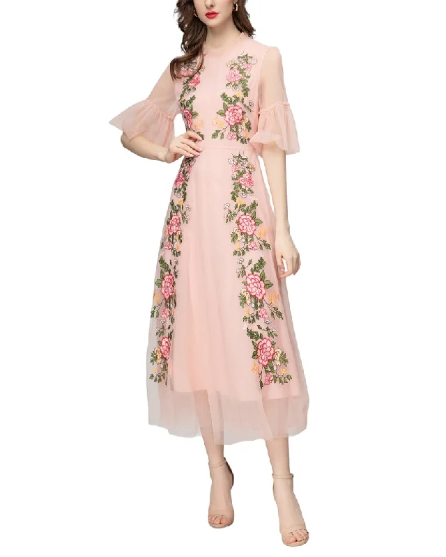 BURRYCO Midi Dress Fashionable High-Neck Midi Dress