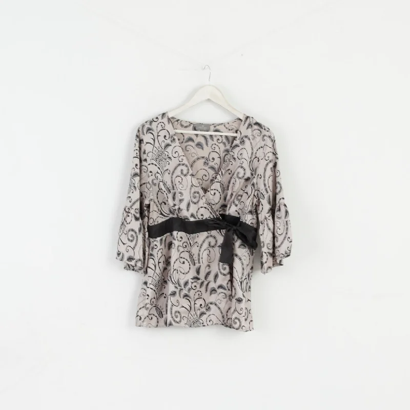 Jeff Banks Collection Womens 16 L Shirt Silver Thin Material Shiny Party Top Casual Boxy Short Shirt Jeff Banks Collection Womens 16 L Shirt Silver Thin Material Shiny Party Top Casual Boxy Short Shirt
