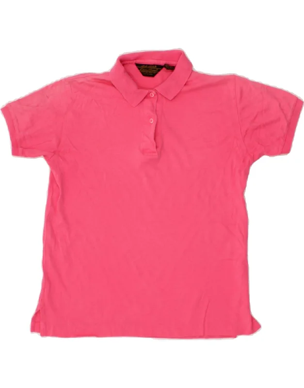 EDDIE BAUER Womens Polo Shirt UK 10 Small Pink Cotton Elegant Lace-Trimmed Short Shirt EDDIE BAUER Womens Polo Shirt UK 10 Small Pink Cotton Elegant Lace-Trimmed Short Shirt