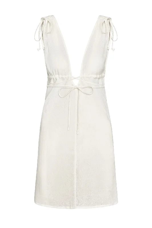 Mallorca Mini Dress - Ivory Chic Halter Mini Dress