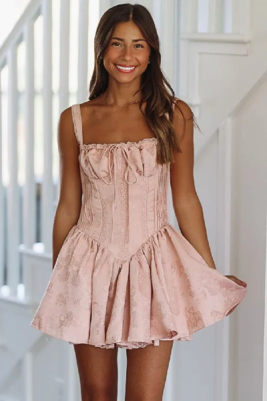 Sparks Fly Satin Mini Dress - Mauve Pink Stylish Ruffle Mini Dress