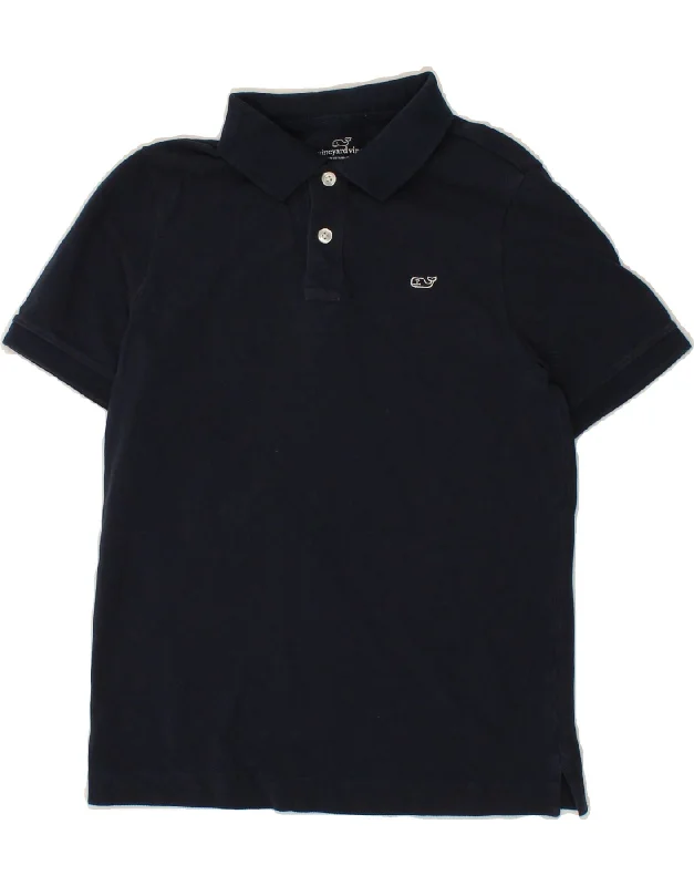 VINEYARD VINES Womens Polo Shirt UK 8/10 Small Navy Blue Cotton Elegant Off-Shoulder Short Shirt VINEYARD VINES Womens Polo Shirt UK 8/10 Small Navy Blue Cotton Elegant Off-Shoulder Short Shirt