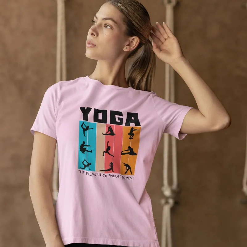 Yoga the Element of Enlightenment Round Neck Half Sleeve Classic T-Shirt Beaded Sequined Faux Fur Yoga the Element of Enlightenment Round Neck Half Sleeve Classic T-Shirt Beaded Sequined Faux Fur