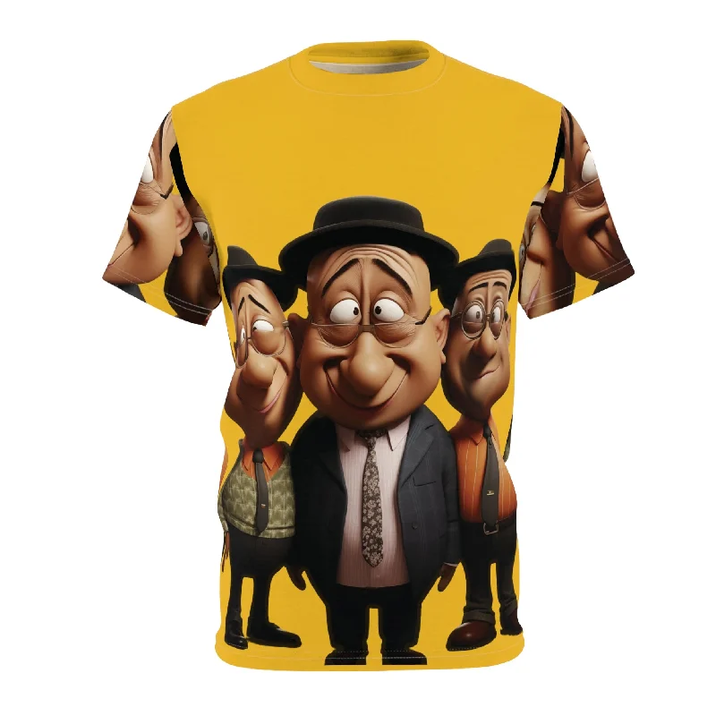 Charming Chaps: The Trio of Suave Tee Unisex Cut & Sew Tee (AOP) Zippered Front Buttoned Front Snap Front Charming Chaps: The Trio of Suave Tee Unisex Cut & Sew Tee (AOP) Zippered Front Buttoned Front Snap Front