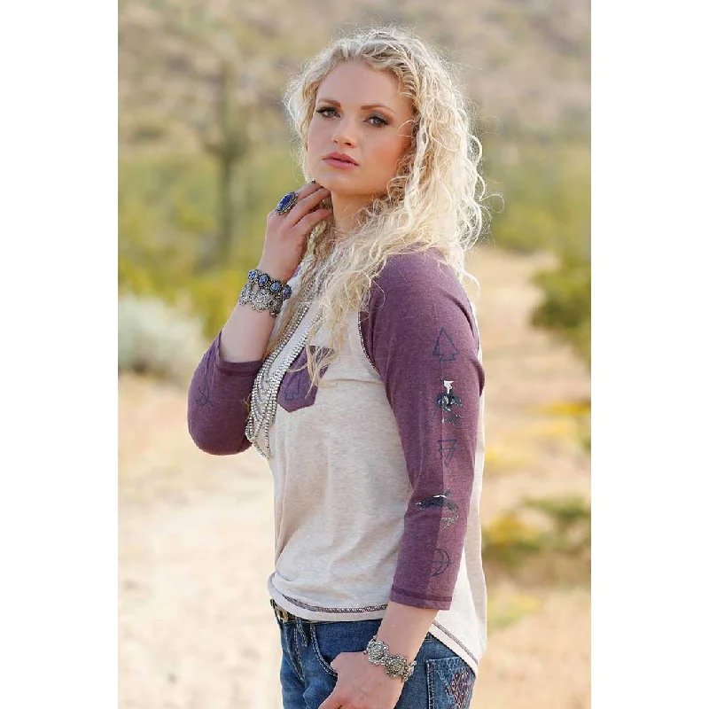 Cruel Denim Women's Raglan 3/4 Sleeve T-Shirt Wool Fabric Cashmere Fabric Tweed Fabric Cruel Denim Women's Raglan 3/4 Sleeve T-Shirt Wool Fabric Cashmere Fabric Tweed Fabric