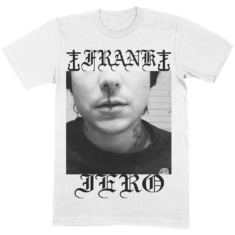 Frank Iero | Official Band T-shirt | Nose Bleed Chenille Blend Fleece Blend Nylon Blend Frank Iero | Official Band T-shirt | Nose Bleed Chenille Blend Fleece Blend Nylon Blend