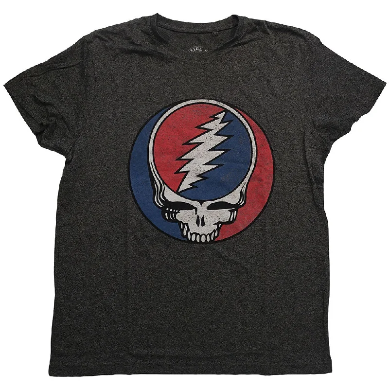 Grateful Dead | Official Band T-shirt | Steal Your Face Classic Denim Fabric Leather Fabric Suede Fabric Grateful Dead | Official Band T-shirt | Steal Your Face Classic Denim Fabric Leather Fabric Suede Fabric