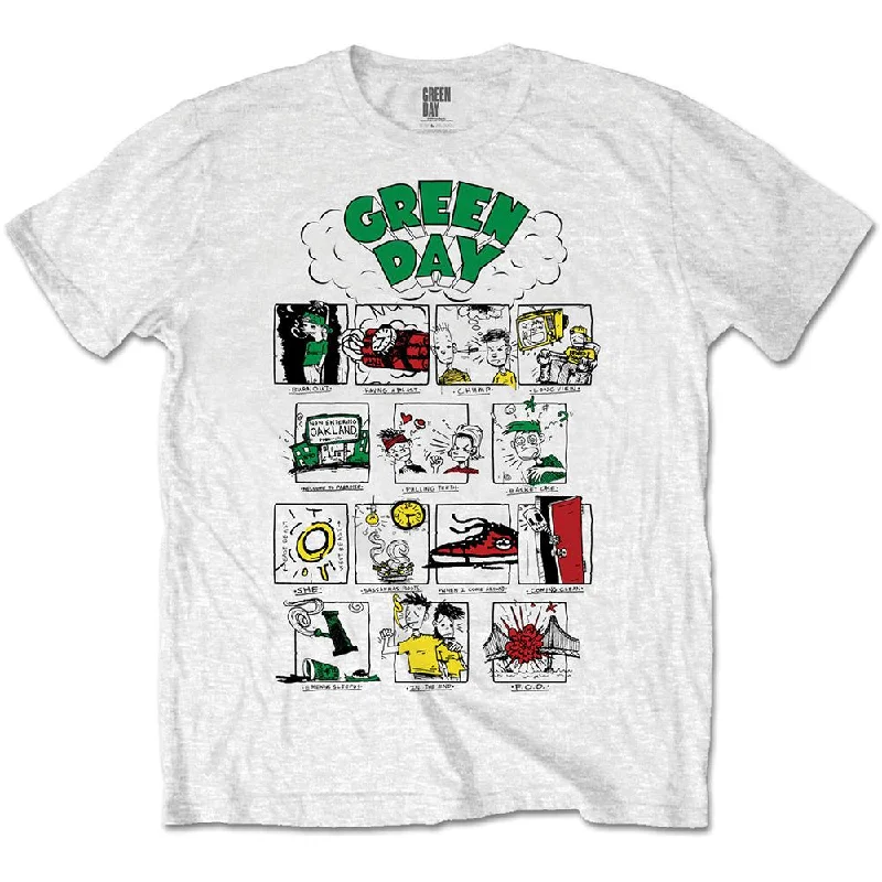 Green Day T-Shirt: Dookie RRHOF Striped Floral Plaid