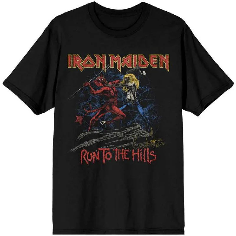 Iron Maiden | Official Band T-Shirt | Number of the Beast Run To The Hills Distress Rayon Fabric Velvet Fabric Corduroy Fabric Iron Maiden | Official Band T-Shirt | Number of the Beast Run To The Hills Distress Rayon Fabric Velvet Fabric Corduroy Fabric