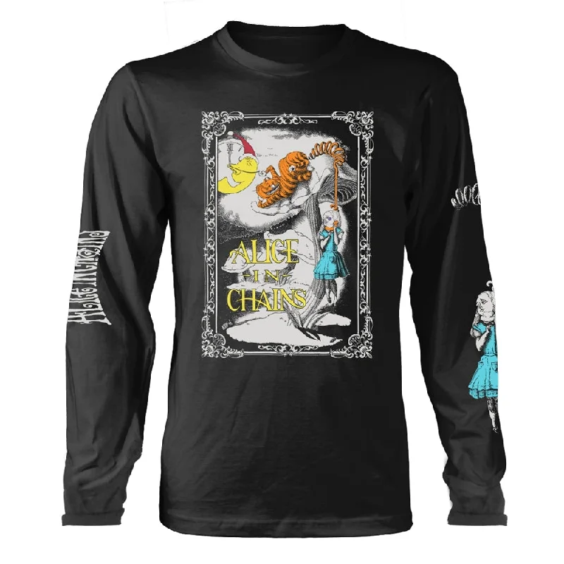 Alice in Chains Unisex Long Sleeved T-Shirt: Wonderland (back print) Print Jacquard Patchwork Alice in Chains Unisex Long Sleeved T-Shirt: Wonderland (back print) Print Jacquard Patchwork