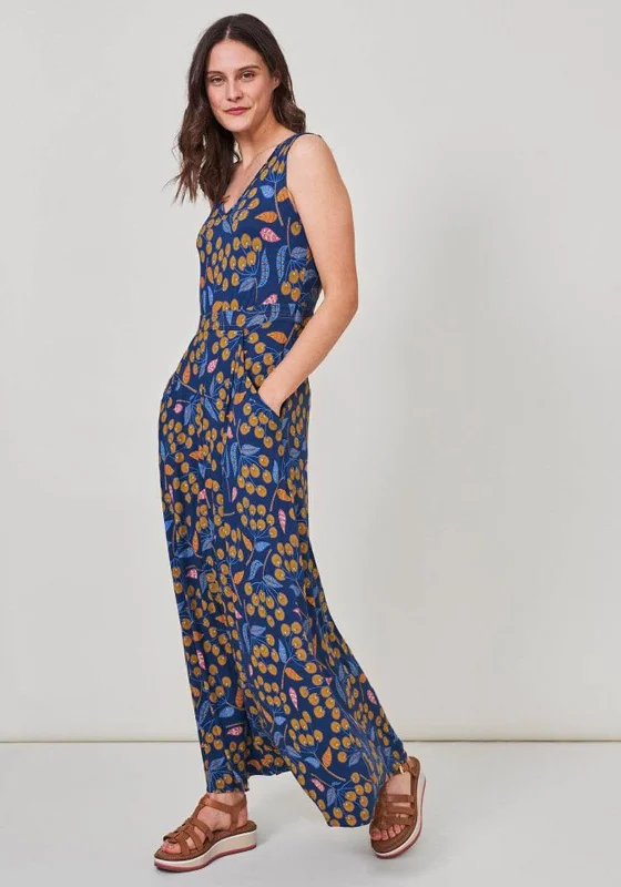 White Stuff Sophie Leaf Print Maxi Dress, Blue Multi Trendy Satin Maxi Dress