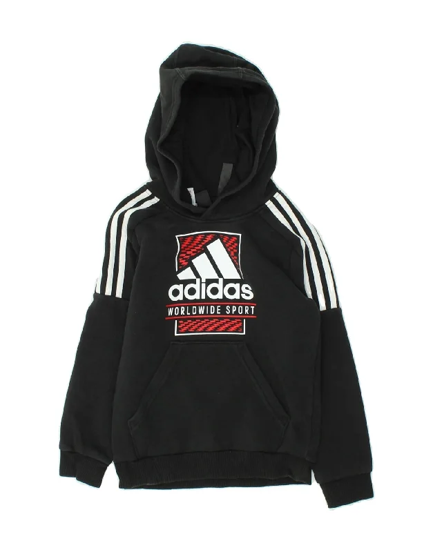 ADIDAS Boys Graphic Hoodie Jumper 7-8 Years Black Cotton Hoodie with Longline Fit Extended Stylish ADIDAS Boys Graphic Hoodie Jumper 7-8 Years Black Cotton Hoodie with Longline Fit Extended Stylish