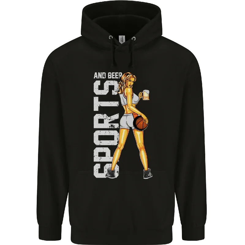 Basketball Sports & Beer Funny Mens 80% Cotton Hoodie Hoodie with Ribbed Cuffs Snug Fit Comfort Basketball Sports & Beer Funny Mens 80% Cotton Hoodie Hoodie with Ribbed Cuffs Snug Fit Comfort
