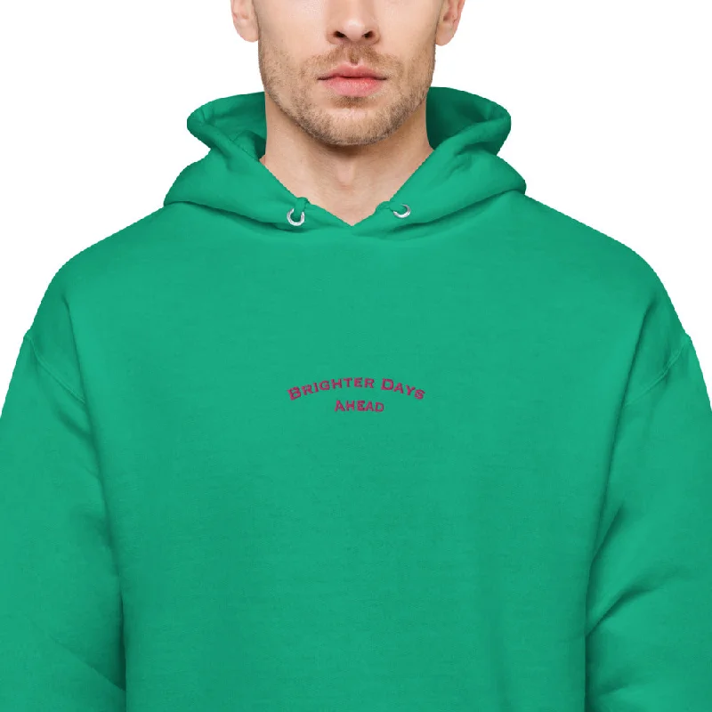 Brighter Days Ahead | Unisex Embroidered hoodie Hoodie with Color Block Contrast Stylish Brighter Days Ahead | Unisex Embroidered hoodie Hoodie with Color Block Contrast Stylish