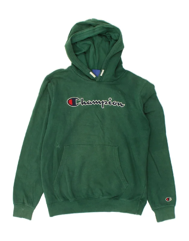 CHAMPION Boys Graphic Hoodie Jumper 15-16 Years 2XL Green Cotton Hoodie Jacket Zipper Layering CHAMPION Boys Graphic Hoodie Jumper 15-16 Years 2XL Green Cotton Hoodie Jacket Zipper Layering