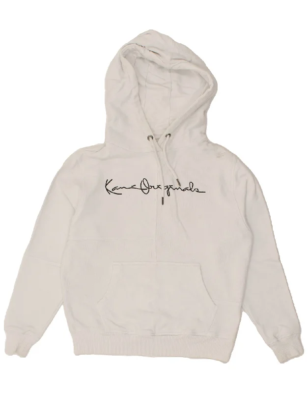 KARL KANI Mens Graphic Hoodie Jumper XS White Cotton Hoodie with Typography Text Message KARL KANI Mens Graphic Hoodie Jumper XS White Cotton Hoodie with Typography Text Message