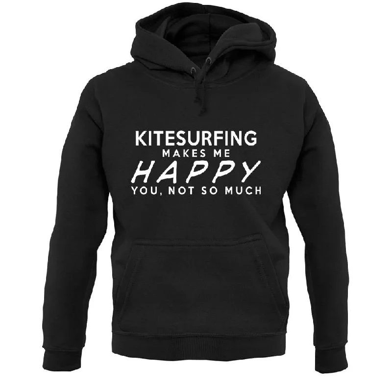 Kitesurfing Makes Me Happy, You Not So Much Unisex Hoodie Hoodie with Contrast Stitching Detailed Premium Kitesurfing Makes Me Happy, You Not So Much Unisex Hoodie Hoodie with Contrast Stitching Detailed Premium