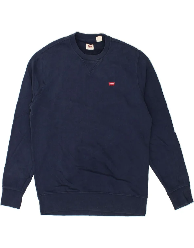 LEVI'S Mens Sweatshirt Jumper Small Navy Blue Cotton Hoodie with Exposed Zipper Edgy Industrial LEVI'S Mens Sweatshirt Jumper Small Navy Blue Cotton Hoodie with Exposed Zipper Edgy Industrial