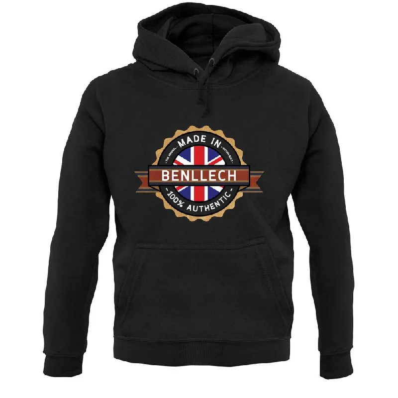 Made In Benllech 100% Authentic Unisex Hoodie Hoodie with Set-In Sleeves Structured Classic Made In Benllech 100% Authentic Unisex Hoodie Hoodie with Set-In Sleeves Structured Classic
