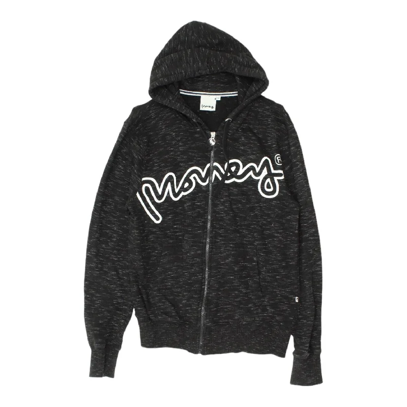 Money Mens Heather Black Full Zip Hoodie | Vintage Designer Street Wear VTG Hoodie with Pattern Geometric Abstract Money Mens Heather Black Full Zip Hoodie | Vintage Designer Street Wear VTG Hoodie with Pattern Geometric Abstract