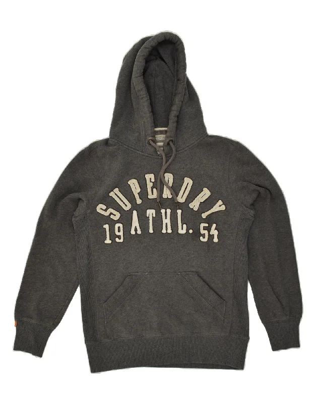 SUPERDRY Mens Graphic Hoodie Jumper Small Grey Hoodie with Velcro Closure Adjustable Secure SUPERDRY Mens Graphic Hoodie Jumper Small Grey Hoodie with Velcro Closure Adjustable Secure