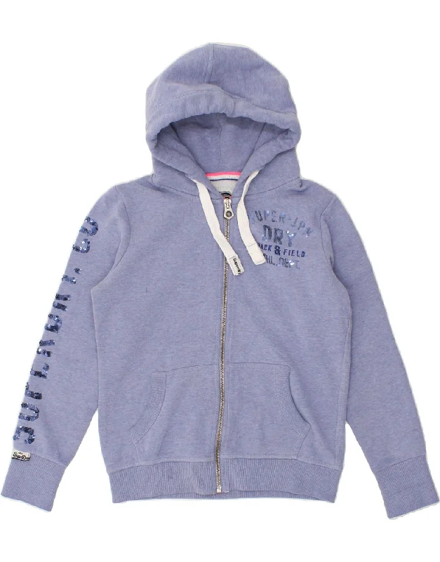 SUPERDRY Womens Graphic Hoodie Jumper UK 14 Medium Purple Cotton Hooded Sweatshirt Casual Wear Street Style SUPERDRY Womens Graphic Hoodie Jumper UK 14 Medium Purple Cotton Hooded Sweatshirt Casual Wear Street Style