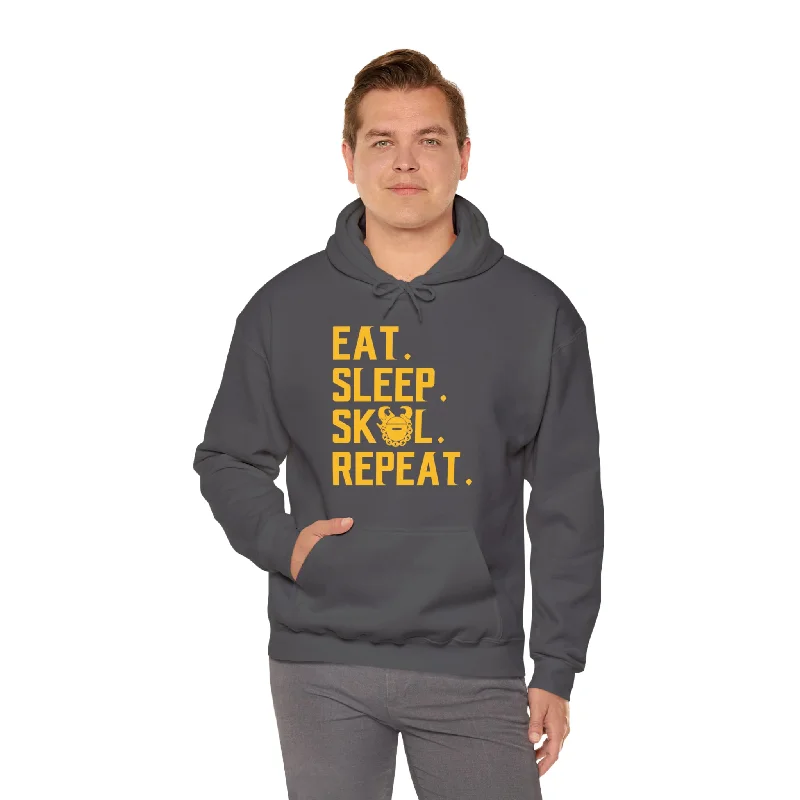 Unisex Heavy Blend™ Hoodie - Eat. Sleep. Repeat. Hoodie with Hem Detail Decorative Unique Unisex Heavy Blend™ Hoodie - Eat. Sleep. Repeat. Hoodie with Hem Detail Decorative Unique