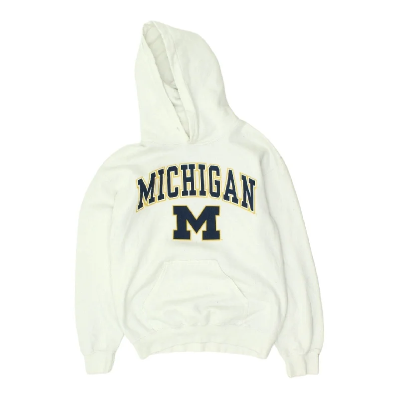 University of Michigan Mens White Fanatics Hoodie | USA Varsity Sportswear Hoody Hoodie with Relaxed Fit Easy Casual University of Michigan Mens White Fanatics Hoodie | USA Varsity Sportswear Hoody Hoodie with Relaxed Fit Easy Casual