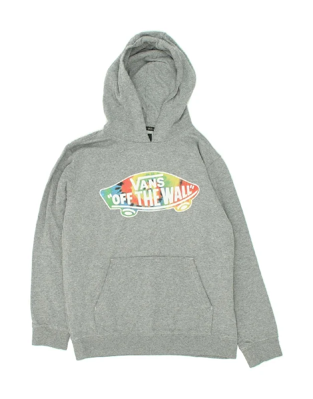 VANS Boys Graphic Hoodie Jumper 12-13 Years Large Grey Cotton Hoodie with Lining Warm Insulated VANS Boys Graphic Hoodie Jumper 12-13 Years Large Grey Cotton Hoodie with Lining Warm Insulated