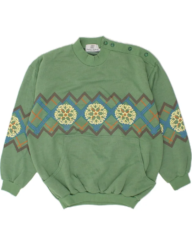 VINTAGE Mens Graphic Sweatshirt Jumper XL Green Cotton Hoodie with Hem Frayed Vintage Worn VINTAGE Mens Graphic Sweatshirt Jumper XL Green Cotton Hoodie with Hem Frayed Vintage Worn