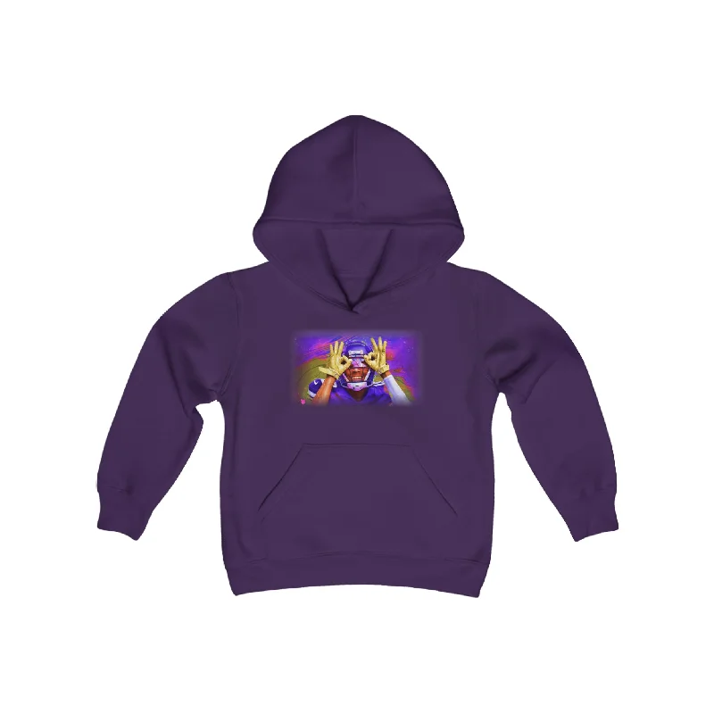 Youth Heavy Blend Hoodie - Griddy (Color Blast) Hoodie with Slit Hem Functional Movement Youth Heavy Blend Hoodie - Griddy (Color Blast) Hoodie with Slit Hem Functional Movement
