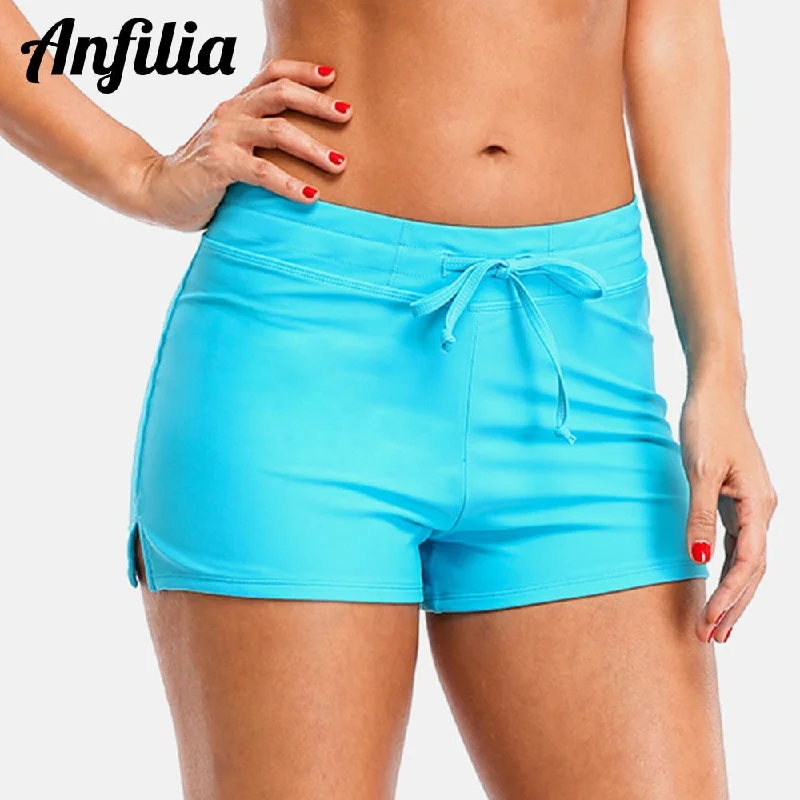 Anfilia Swimming Trunks Women Bikini Bottom Solid Color Swimwear Briefs Split Bandage Boy Shorts Flirty Ruffle Swimsuit Anfilia Swimming Trunks Women Bikini Bottom Solid Color Swimwear Briefs Split Bandage Boy Shorts Flirty Ruffle Swimsuit