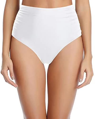 Lace Up Strappy Side Swim Bottoms High Waisted Bikini Bottoms-White Reversible Bikini Set Lace Up Strappy Side Swim Bottoms High Waisted Bikini Bottoms-White Reversible Bikini Set