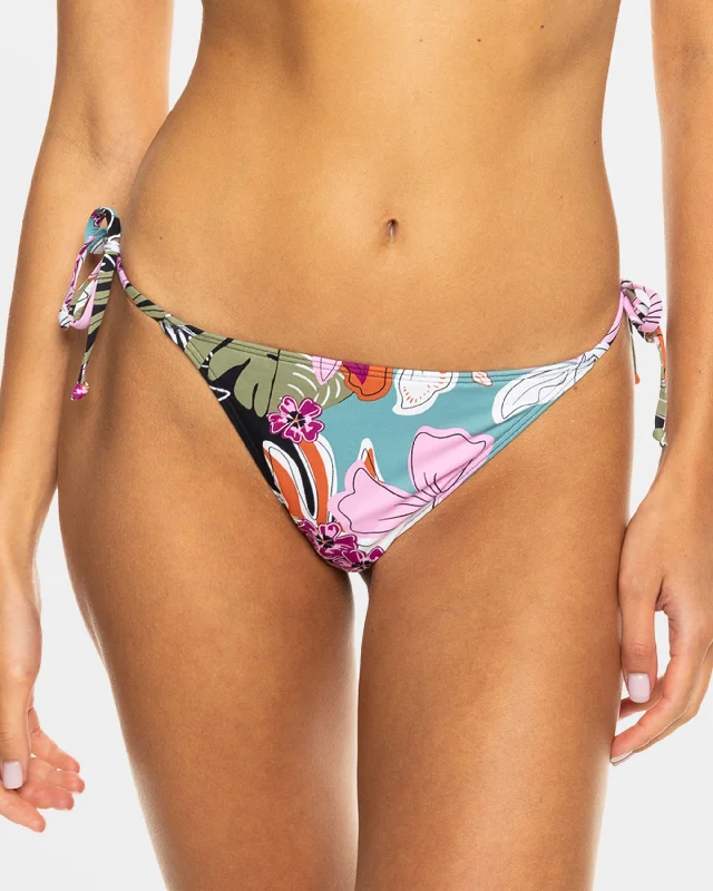 Beach Classics Tie Side Cheeky Bikini Bottom - Anthracite Moody Tropical Swim Plus-Size Bikini Set Beach Classics Tie Side Cheeky Bikini Bottom - Anthracite Moody Tropical Swim Plus-Size Bikini Set