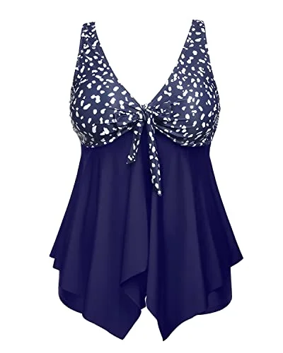 Two Piece Plus Size Swimsuit for Women Flowy Tankini Top Bathing Suits with Shorts Sporty Swimsuit Style Two Piece Plus Size Swimsuit for Women Flowy Tankini Top Bathing Suits with Shorts Sporty Swimsuit Style