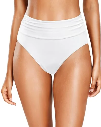 Women High Waisted Bikini Tummy Control Swimsuit Bottoms Ruched Bathing Suit Swim Bottom High Cut Elegant Ruffle Swimsuit Women High Waisted Bikini Tummy Control Swimsuit Bottoms Ruched Bathing Suit Swim Bottom High Cut Elegant Ruffle Swimsuit