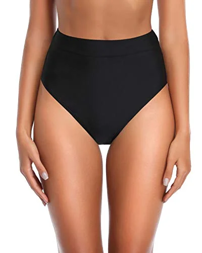 Women's High Waisted Bathing Suit Bottom Tummy Control Bikini Bottom Swimsuit-Black Modern High-Waisted Swimsuit Women's High Waisted Bathing Suit Bottom Tummy Control Bikini Bottom Swimsuit-Black Modern High-Waisted Swimsuit