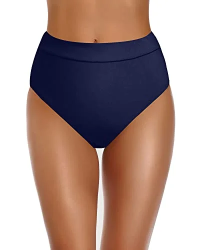 High Waisted Swim Bottom High Cut Bathing Suit Short-Navy Blue Strapless Swimsuit Top High Waisted Swim Bottom High Cut Bathing Suit Short-Navy Blue Strapless Swimsuit Top