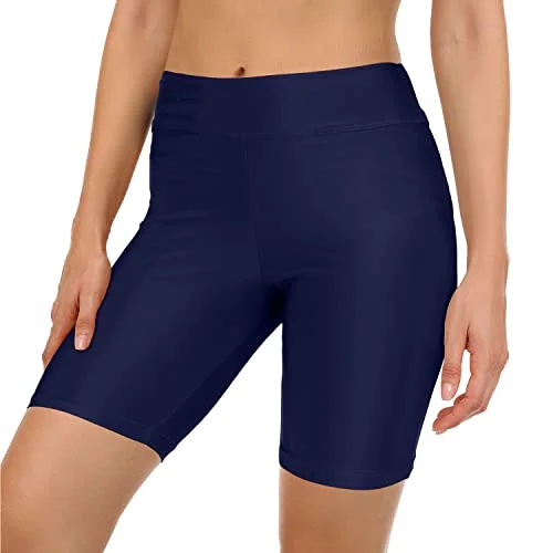 Long Board Shorts Bathing Suit Bottoms Womens Swim Shorts-Navy Blue Casual Swim Dress Long Board Shorts Bathing Suit Bottoms Womens Swim Shorts-Navy Blue Casual Swim Dress