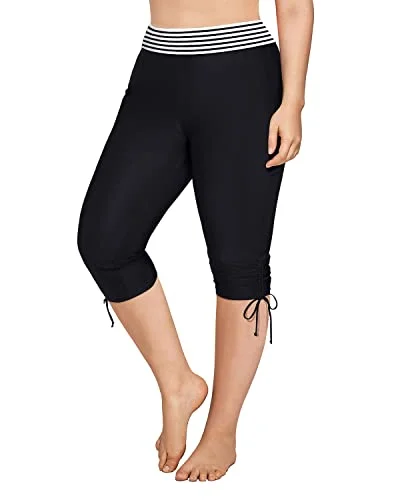 Match With Bikinis Tankinis Rashguards Plus Size Swim Capris-Black And White Stri Floral Bikini Top Match With Bikinis Tankinis Rashguards Plus Size Swim Capris-Black And White Stri Floral Bikini Top