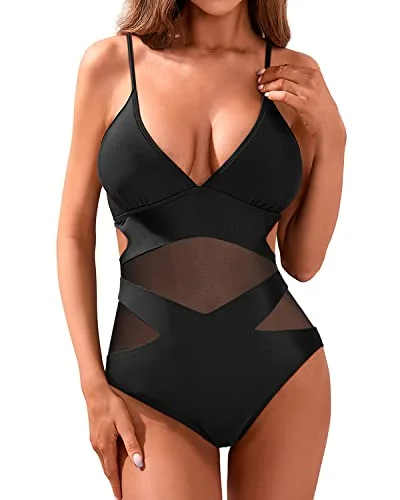 Women's Sexy One Piece Swimsuits Mesh High Waisted Bathing Suits Monokini-Black Monokini Swimsuit Design Women's Sexy One Piece Swimsuits Mesh High Waisted Bathing Suits Monokini-Black Monokini Swimsuit Design