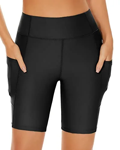 Sporty Tankini Swimsuit Boy Shorts Long Swim Shorts For Women-Black Tropical Print Bikini Sporty Tankini Swimsuit Boy Shorts Long Swim Shorts For Women-Black Tropical Print Bikini