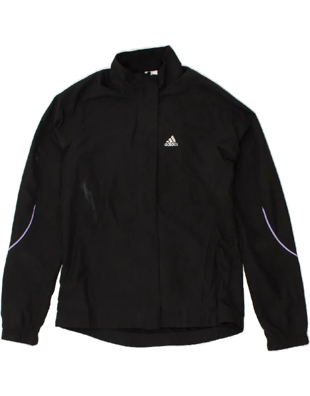 ADIDAS Womens Clima Proof Tracksuit Top Jacket UK 10 Small Black Polyester Print Jacket Jacquard Jacket Patchwork Jacket ADIDAS Womens Clima Proof Tracksuit Top Jacket UK 10 Small Black Polyester Print Jacket Jacquard Jacket Patchwork Jacket