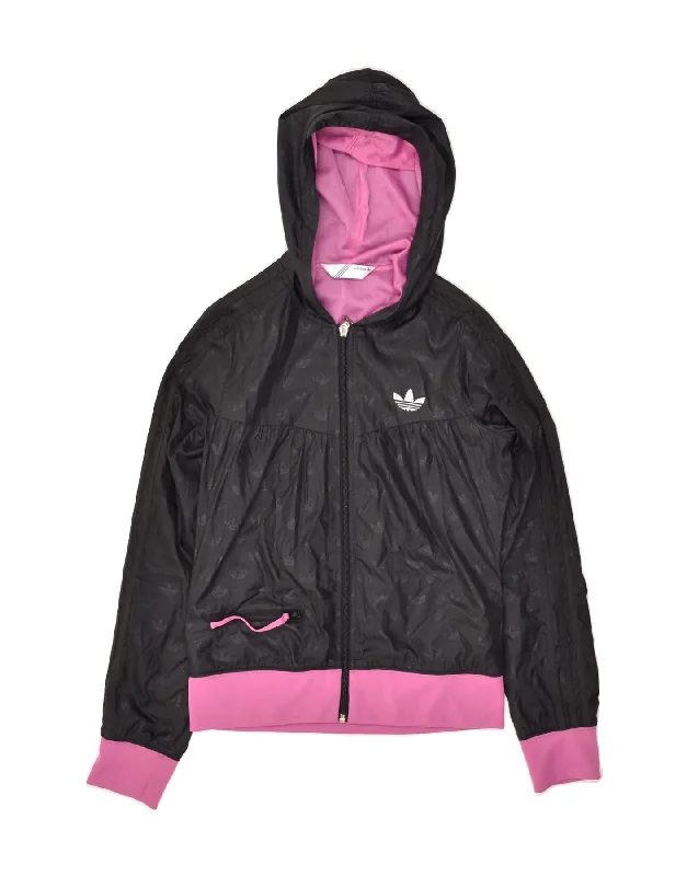ADIDAS Womens Hooded Tracksuit Top Jacket UK 8 Small Black Polyester Oversized Jacket Tailored Jacket Straight Jacket ADIDAS Womens Hooded Tracksuit Top Jacket UK 8 Small Black Polyester Oversized Jacket Tailored Jacket Straight Jacket