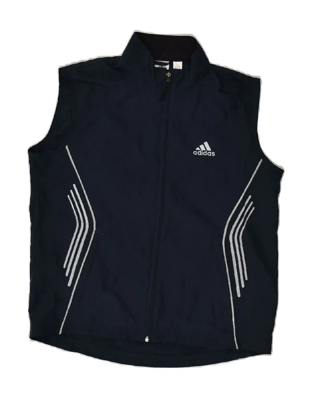 ADIDAS Womens Sleeveless Tracksuit Top Jacket UK 12 Medium Navy Blue Anorak Shell Jacket Lightweight Jacket ADIDAS Womens Sleeveless Tracksuit Top Jacket UK 12 Medium Navy Blue Anorak Shell Jacket Lightweight Jacket