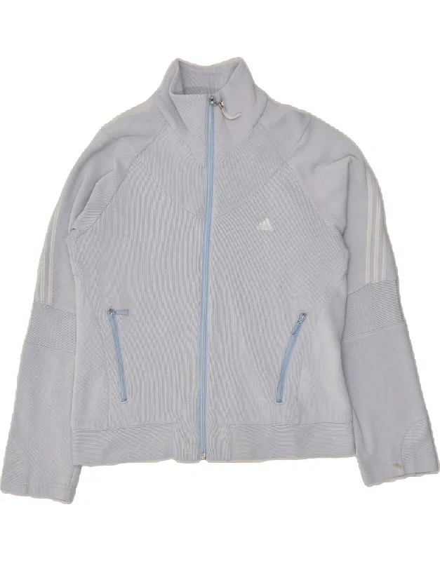 ADIDAS Womens Tracksuit Top Jacket UK 14 Medium Blue Cotton Knit Jacket Woven Jacket Fleece Jacket ADIDAS Womens Tracksuit Top Jacket UK 14 Medium Blue Cotton Knit Jacket Woven Jacket Fleece Jacket