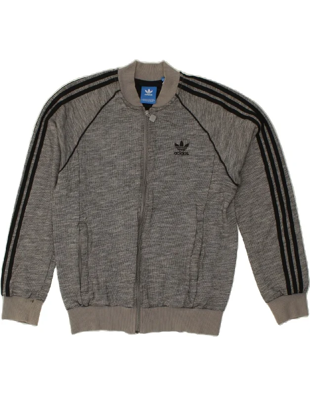 ADIDAS Womens Tracksuit Top Jacket UK 14 Medium Grey Cotton Bomber Jacket Anorak Windbreaker ADIDAS Womens Tracksuit Top Jacket UK 14 Medium Grey Cotton Bomber Jacket Anorak Windbreaker